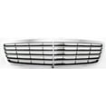 thumbnail image 1 of Grille Assembly Compatible With 2000-2002 Mercedes Benz E320 E430 Wagon Sedan Chrome Shell with Painted Black Insert, 1 of 3