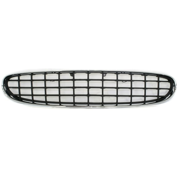 Grille Assembly Compatible With 2001-2003 Chrysler Sebring Sedan Chrome Shell with Painted Black Insert