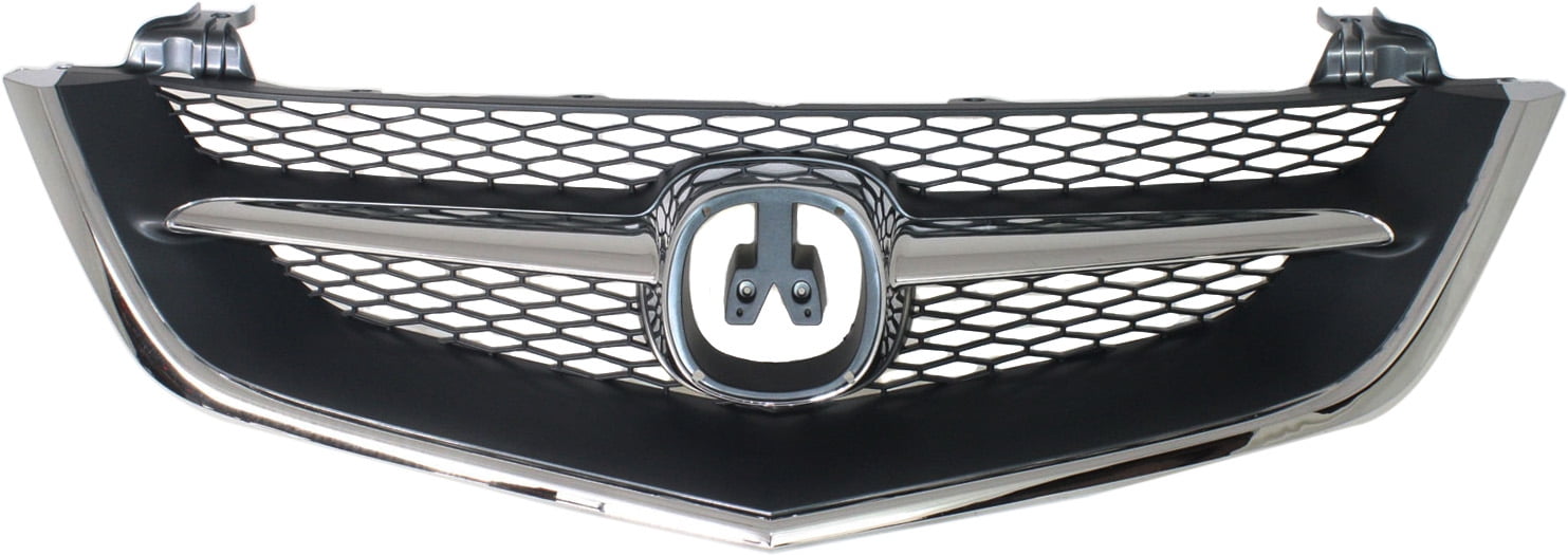 Grille Assembly Compatible With 2002-2003 Acura TL Chrome Shell with Painted Black Insert