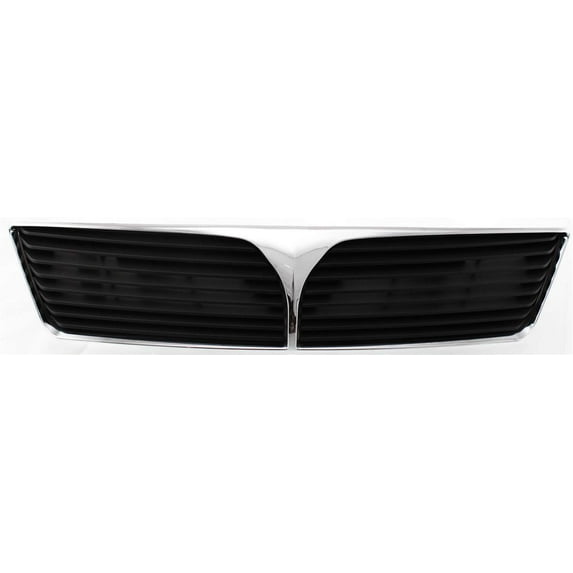 Grille Assembly Compatible With 2002-2003 Mitsubishi Lancer Chrome Shell with Painted Dark Gray Insert