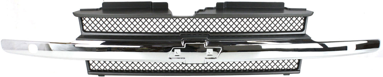 Grille Assembly Compatible With 2002-2005 Chevrolet Trailblazer EXT Textured Gray Shell and Insert