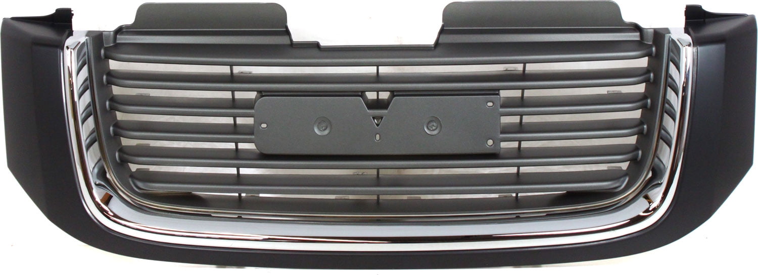 Grille Assembly Compatible With 2002-2009 GMC Envoy 2002-2006 XL Painted Black Shell with Gray Insert
