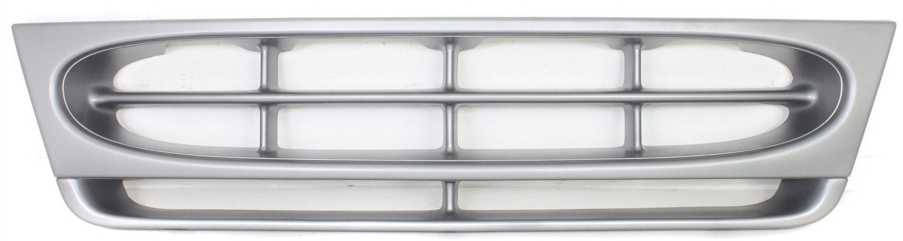 Grille Assembly Compatible With 2003-2004 Ford E-150 Club Wagon Painted Silver Shell and Insert