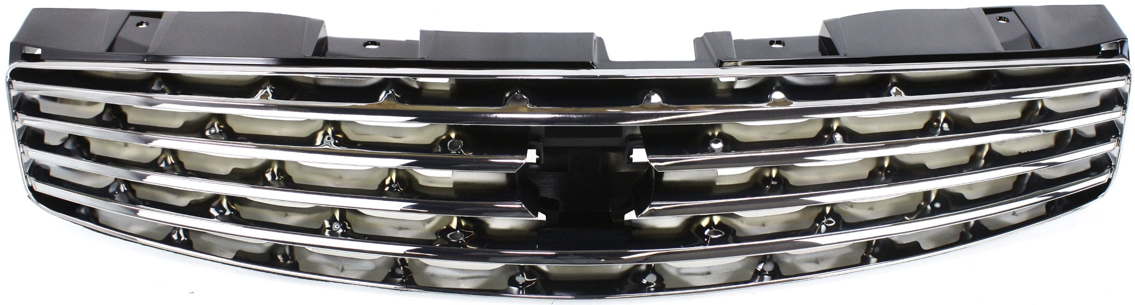 Grille Assembly Compatible With 2003-2007 Infiniti G35 Coupe Chrome Shell with Painted Black Insert