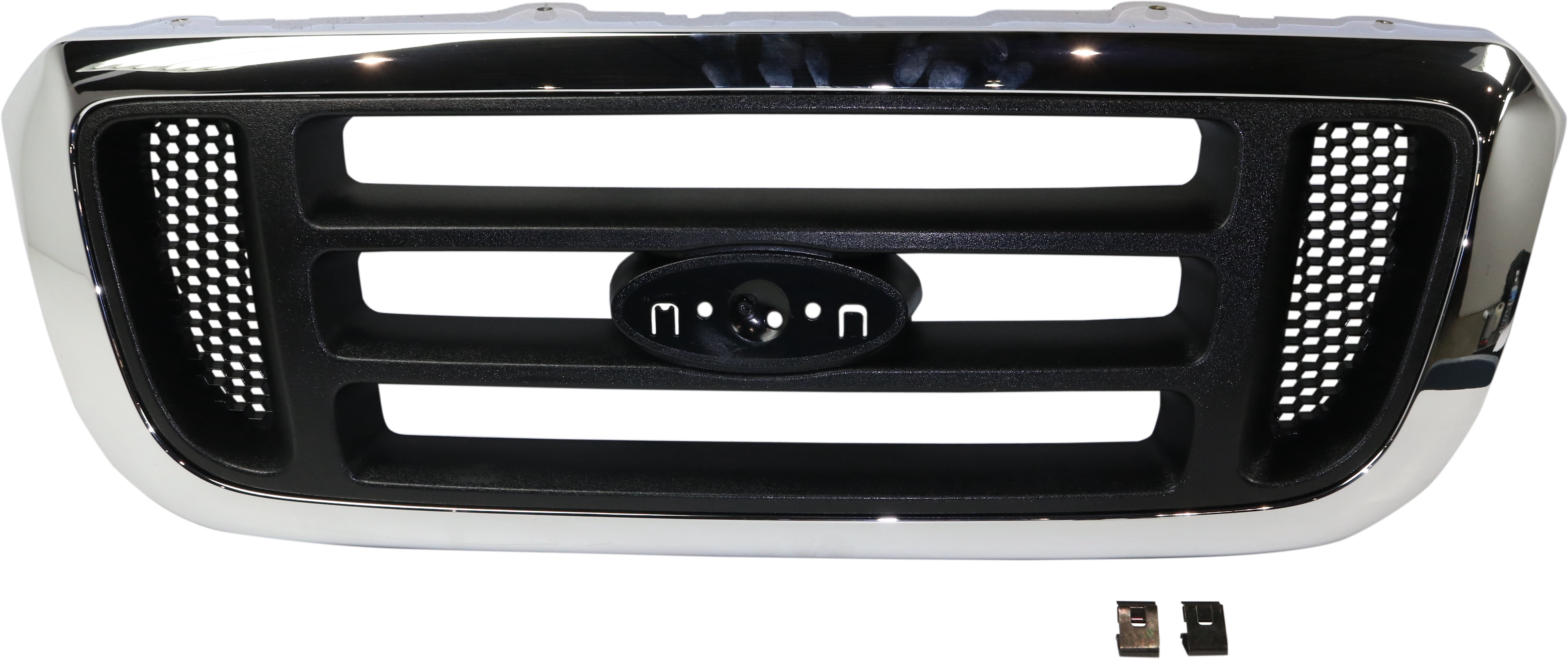 Grille Assembly Compatible With 2004-2005 Ford Ranger Chrome Shell with Painted Black Insert