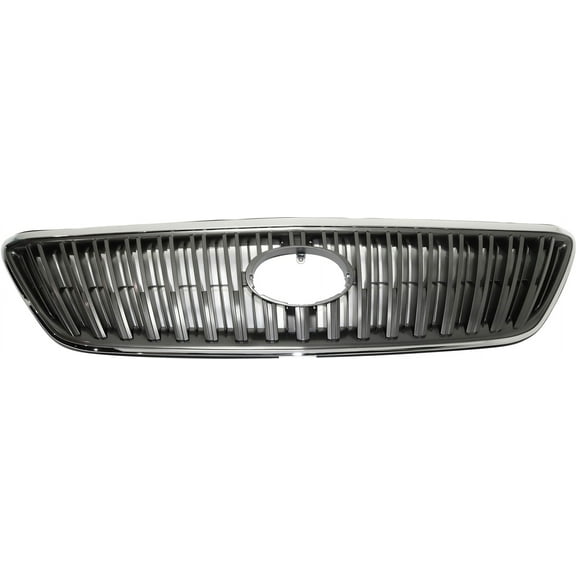 Grille Assembly Compatible With 2004-2006 Lexus RX330 2007 RX350 Chrome Shell with Painted Dark Gray Insert