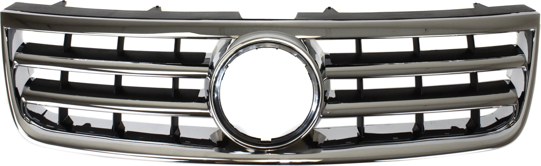 Grille Assembly Compatible With 2004-2007 Volkswagen Touareg Chrome Shell with Textured Black Insert