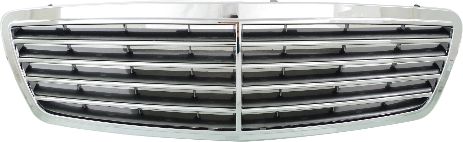 Grille Assembly Compatible With 2006 Mercedes Benz S350 2003-2006 S430 Chrome Shell with Painted Gray Insert