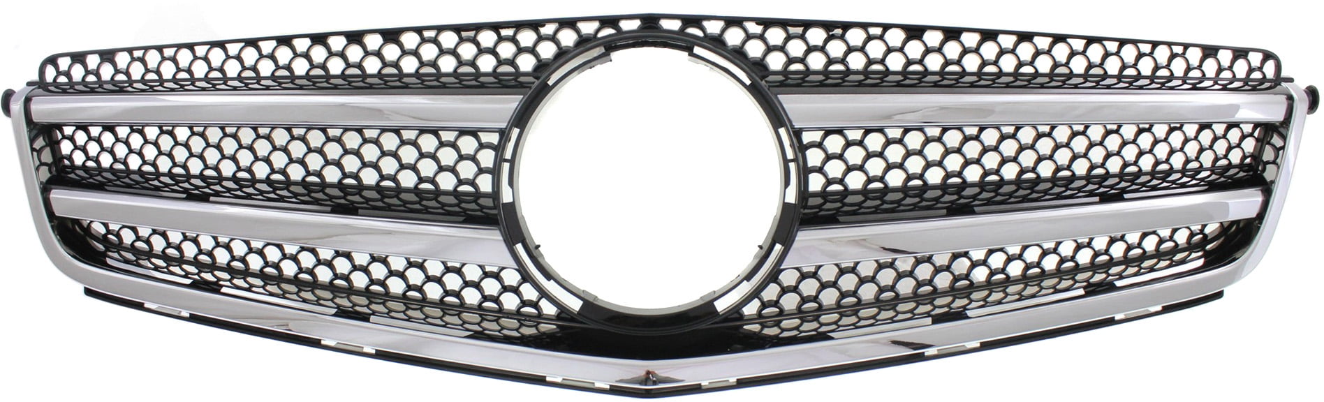 Grille Assembly Compatible With 2008-2009 Mercedes Benz C230 2010-2011 C250 Chrome Shell with Painted Black Insert