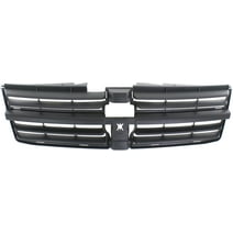 Grille Assembly Compatible With 2008-2010 Dodge Grand Caravan Textured Dark Gray Shell and Insert