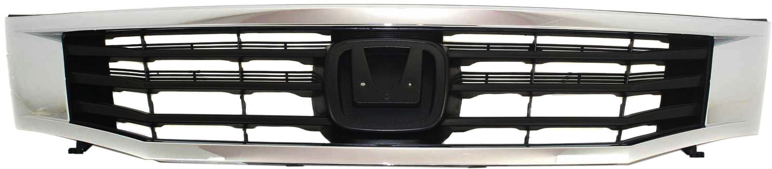 Grille Assembly Compatible With 2008-2010 Honda Accord Sedan Chrome Shell with Paintable Insert