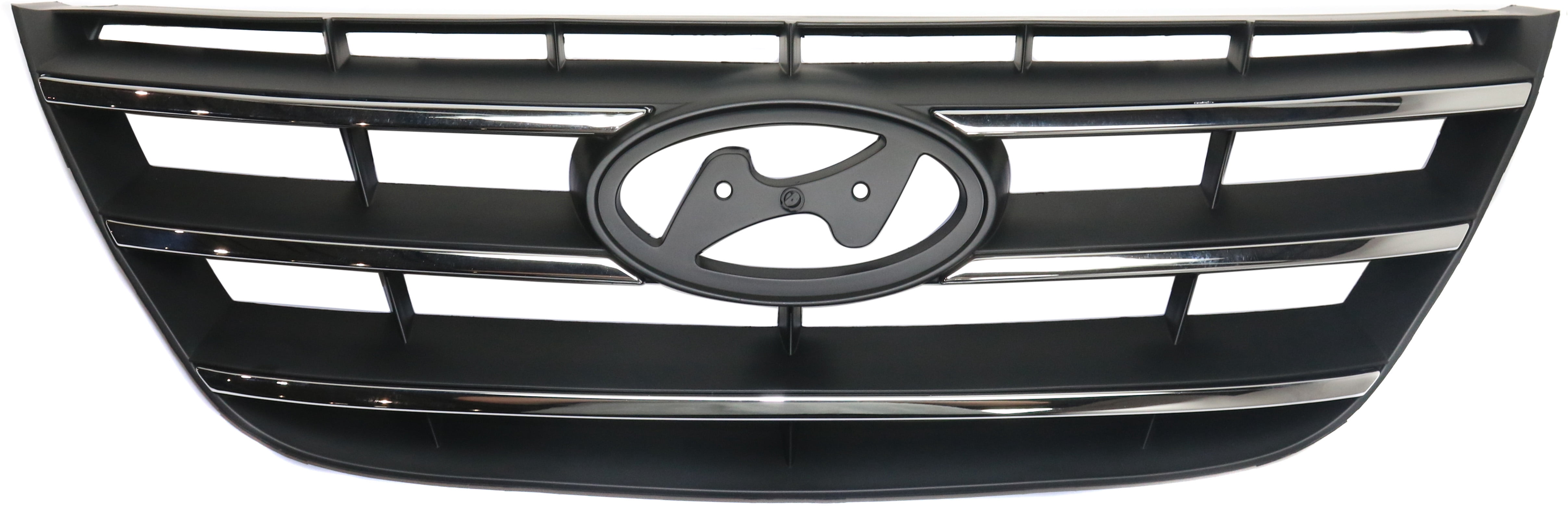 Grille Assembly Compatible With 2009-2010 Hyundai Sonata Painted Black Shell and Insert CAPA Certified