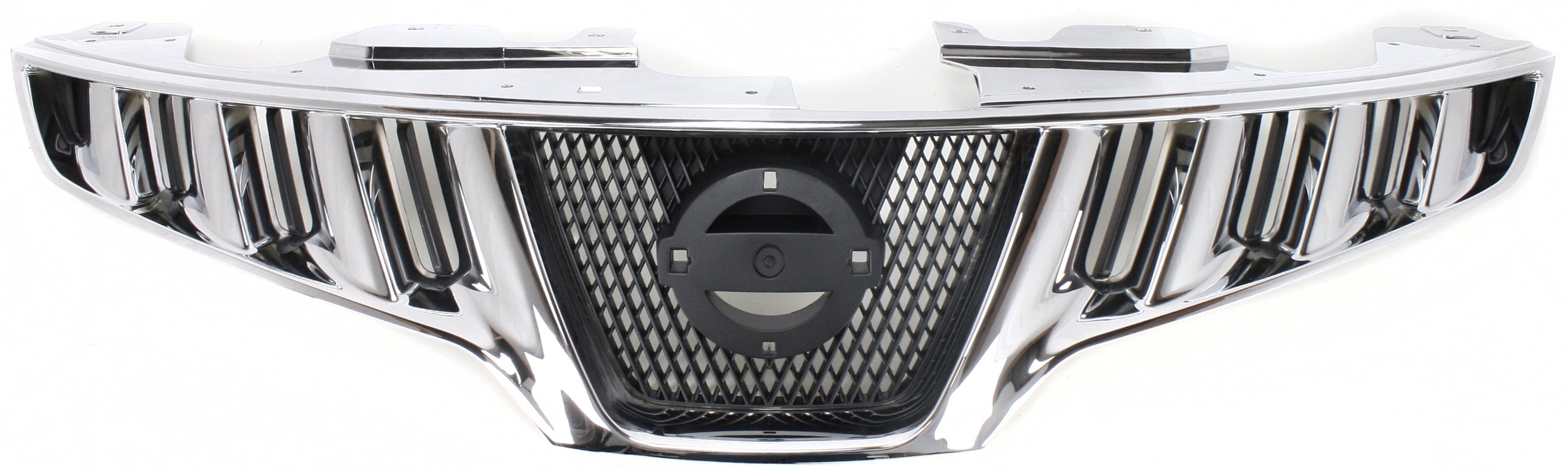Grille Assembly Compatible With 2009-2010 Nissan Murano Chrome Shell with Painted Black Insert