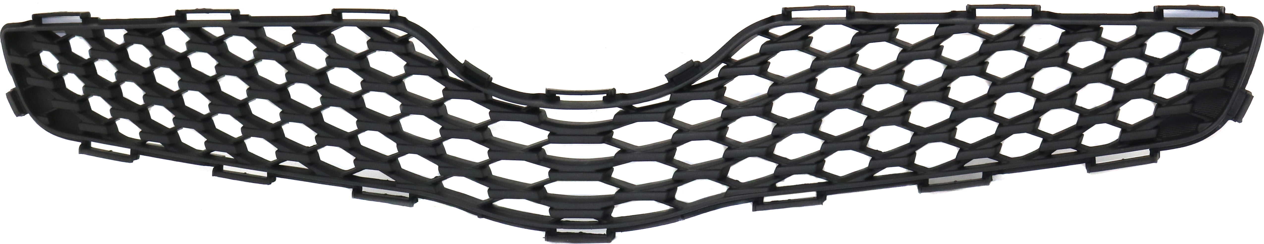 Grille Assembly Compatible With 2009-2011 Toyota Yaris Upper Hatchback Textured Black Shell and Insert