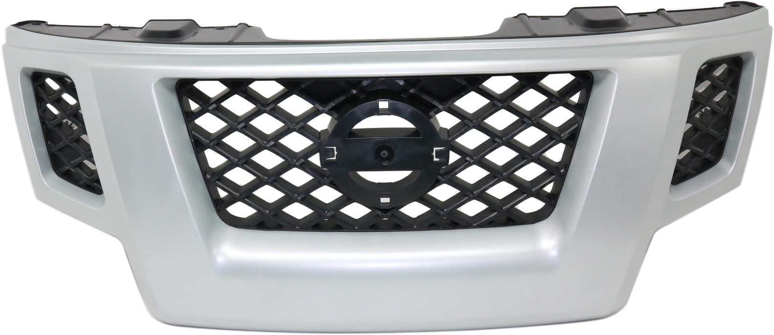 Grille Assembly Compatible With 2009-2013 Nissan Xterra Painted Silver Shell with Gray Insert