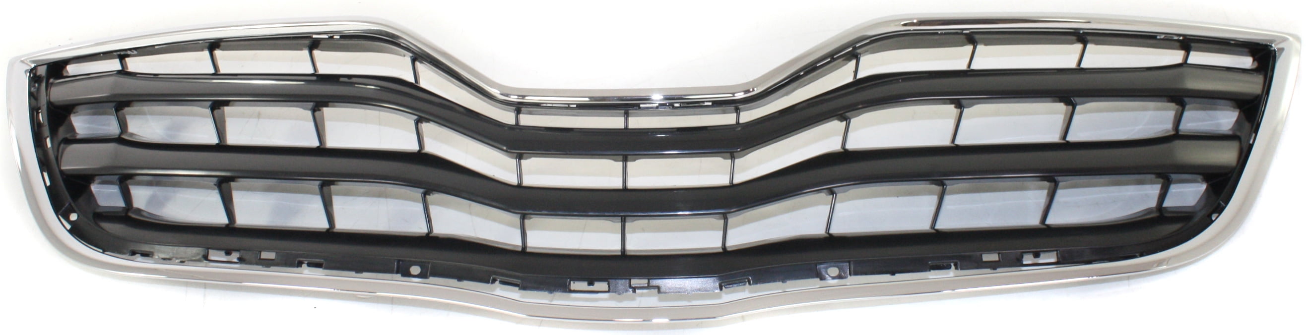 Grille Assembly Compatible With 2010-2011 Toyota Camry Chrome Shell with Painted Black Insert