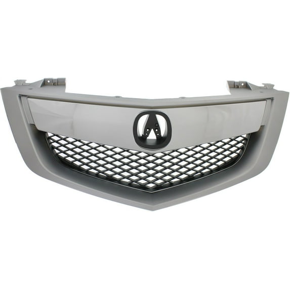 Grille Assembly Compatible With 2010-2013 Acura MDX Painted Silver Shell and Insert