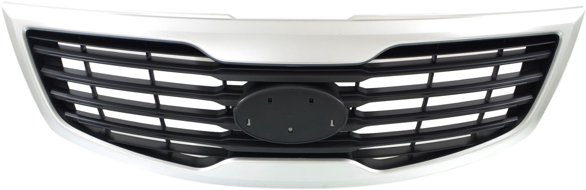 Grille Assembly Compatible With 2011-2012 Kia Sportage Silver Shell with Black Insert