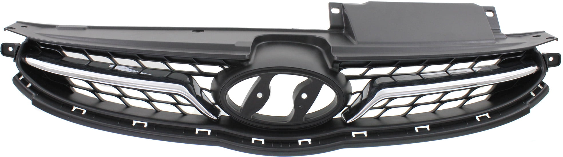 Grille Assembly Compatible With 2011-2013 Hyundai Elantra Paintable Shell and Insert