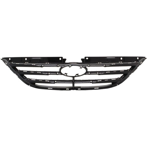 Grille Assembly Compatible With 2011-2014 Hyundai Sonata Textured Black Shell and Insert