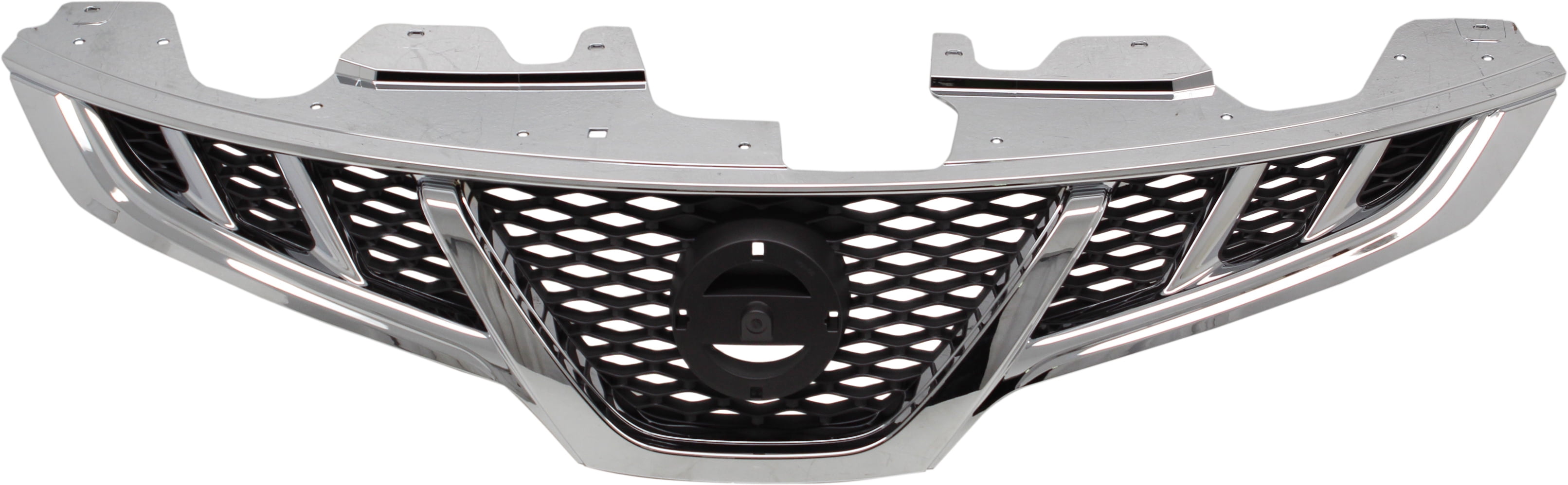 Grille Assembly Compatible With 2011-2014 Nissan Murano Chrome Shell with Primed Insert
