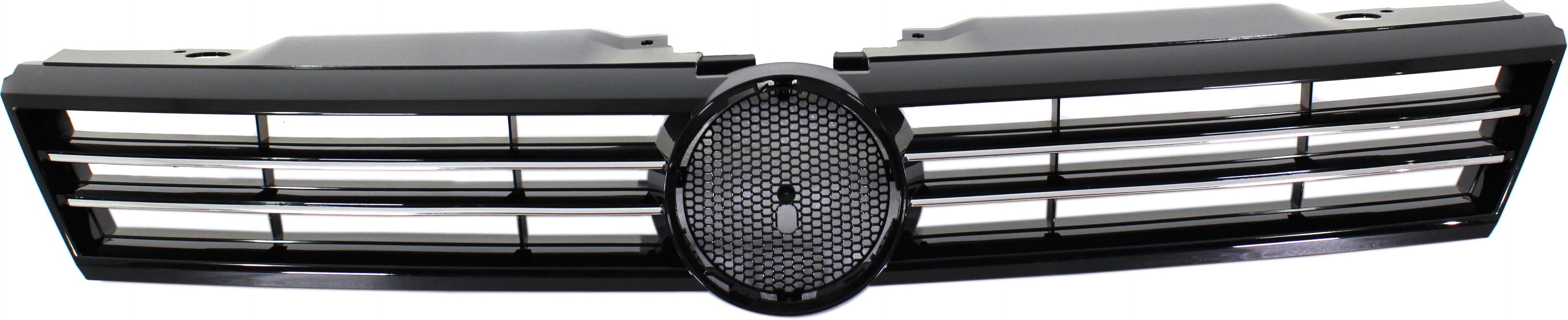Grille Assembly Compatible With 2011-2014 Volkswagen Jetta Sedan Chrome Shell with Painted Black Insert