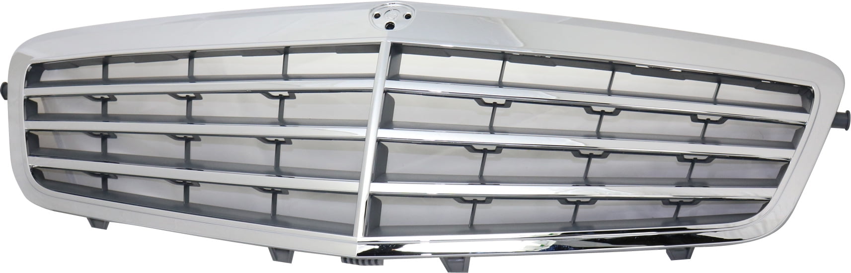 Grille Assembly Compatible With 2012-2013 Mercedes Benz E300 2010-2013 E350 Sedan Wagon Chrome Shell with Gray Insert