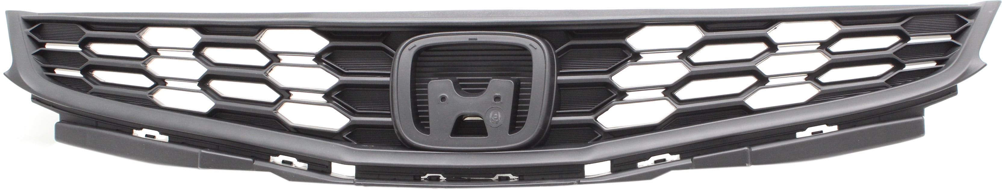 Grille Assembly Compatible With 2012-2014 Honda Fit Textured Dark Gray Shell and Insert