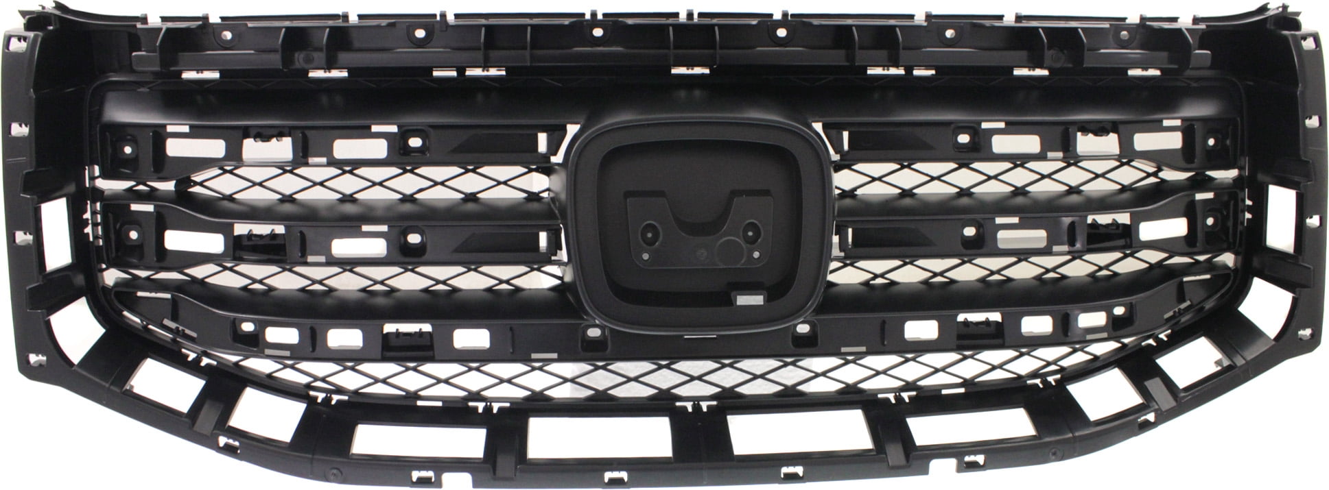 Grille Assembly Compatible With 2012-2015 Honda Pilot Textured Black Shell and Insert CAPA Certified