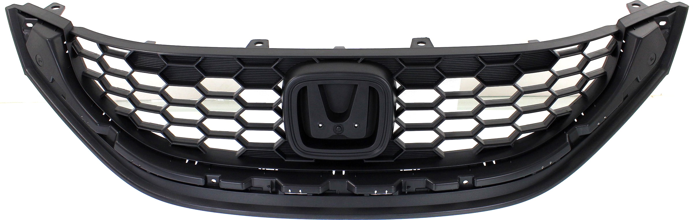 Grille Assembly Compatible With 2013-2015 Honda Civic Sedan Textured Black Shell and Insert CAPA Certified