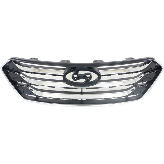 Grille Assembly Compatible With 2013-2016 Hyundai Santa Fe Sport Black Shell and Insert