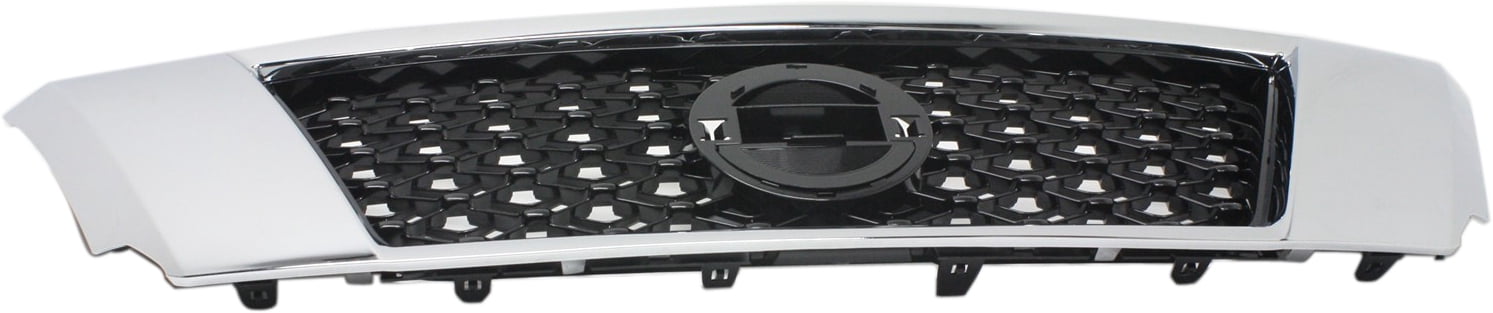 Grille Assembly Compatible With 2013-2016 Nissan Pathfinder Chrome Shell with Black Insert CAPA Certified