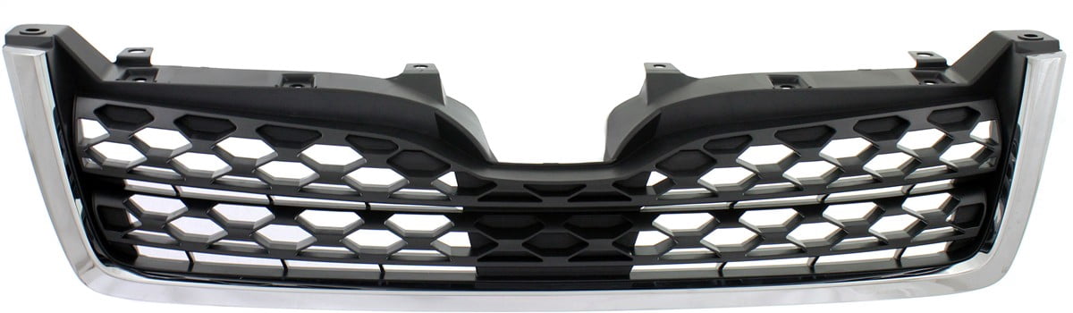 Grille Assembly Compatible With 2014-2016 Subaru Forester Textured Dark Gray Shell and Insert