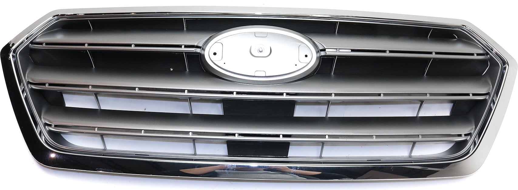 Grille Assembly Compatible With 2015-2017 Subaru Legacy Painted Silver Shell with Gray Insert
