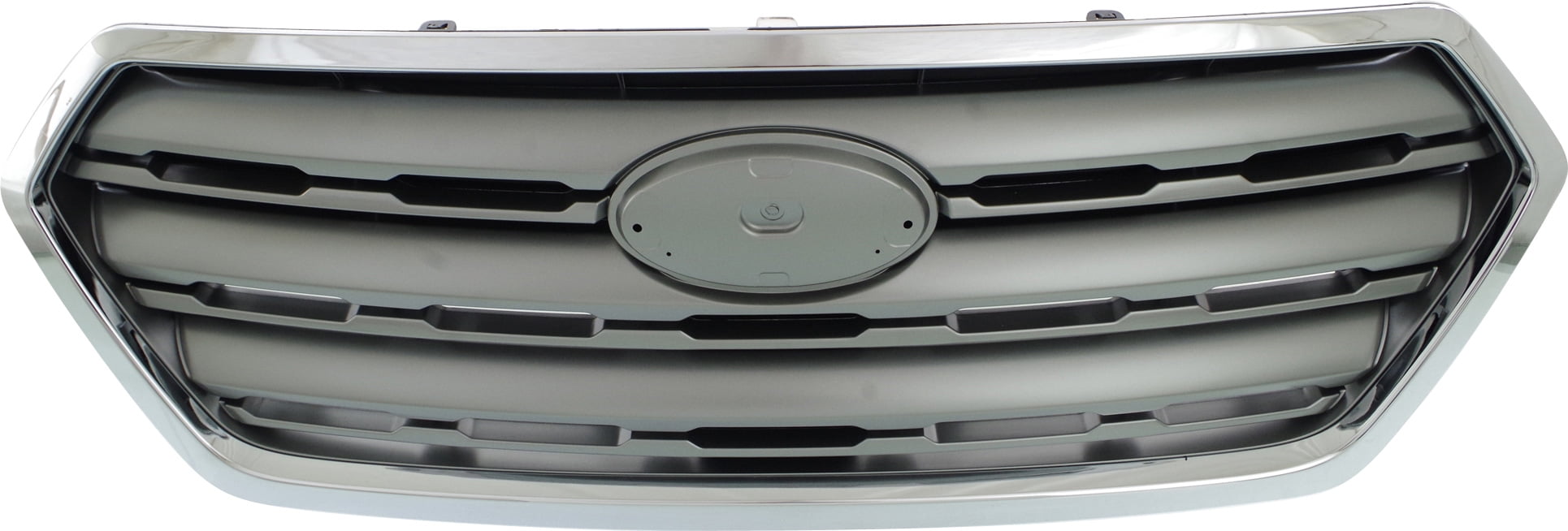 Grille Assembly Compatible With 2015-2017 Subaru Outback Painted Silver Shell with Gray Insert