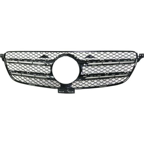 Grille Assembly Compatible With 2016-2017 Mercedes Benz GLE300d 2016-2018 GLE350 Textured Black Shell and Insert