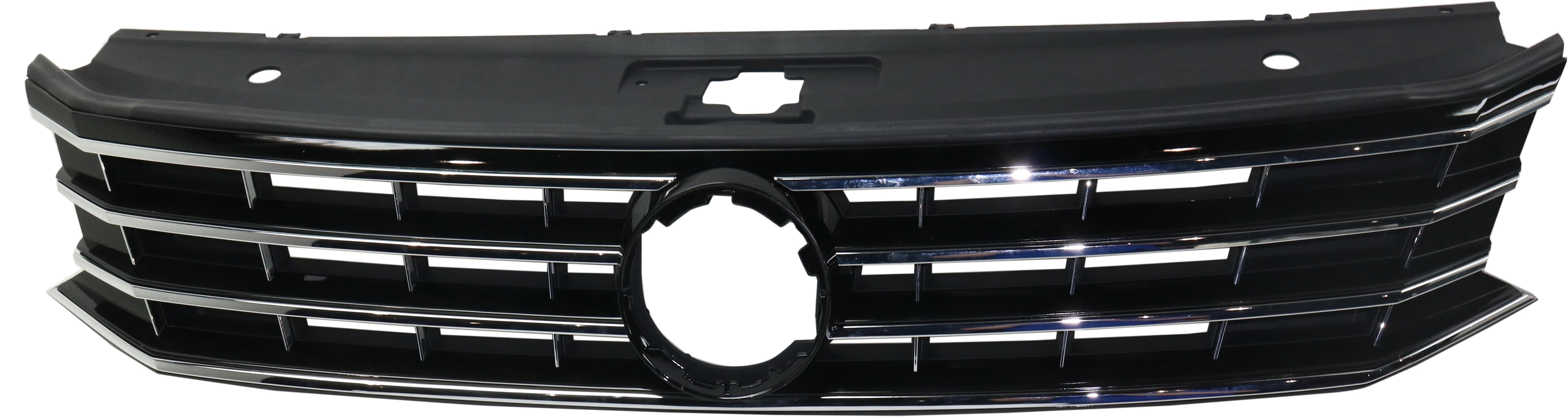 Grille Assembly Compatible With 2016-2019 Volkswagen Passat Painted Black Shell and Insert