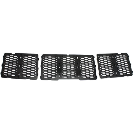Grille Assembly Compatible with JEEP GRAND CHEROKEE 14-16 Honeycomb Insert Textured Black Code MFF MFE and MFK - CAPA Certified