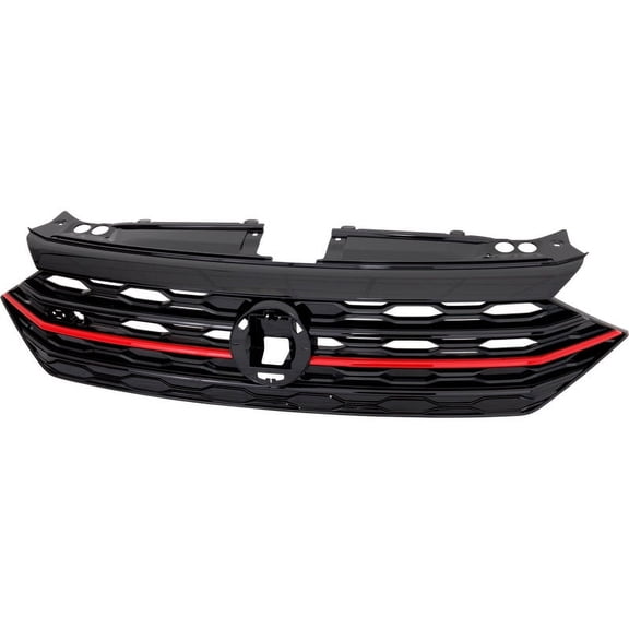 Grille Assembly for JETTA 19-21 GRILLE, Gloss Black, GLI Model