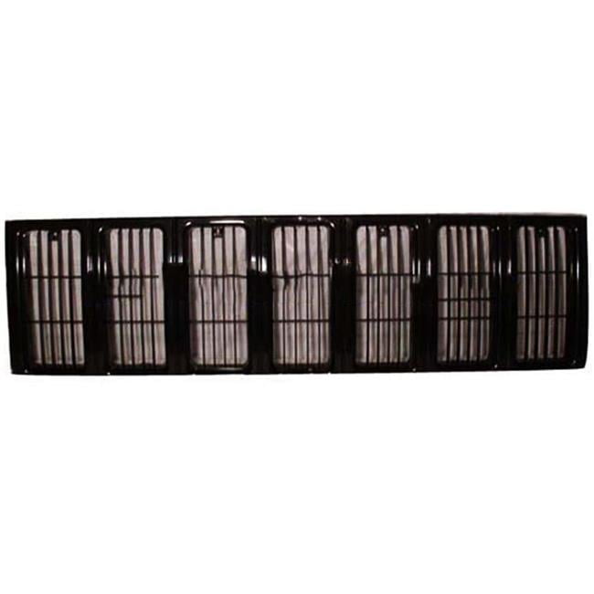 Grille Bare for 1997-2001 Jeep Cherokee SE-Sport, Gloss Black - Plastic