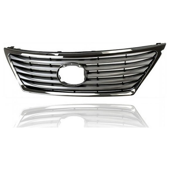 Grille - Compatible/Replacement for '10-12 Lexus LS460 Base/L - Main Upper, Chrome Frame Trim Black Bar Insert Without Sensor Hole, With Emblem Provision - 5310050900