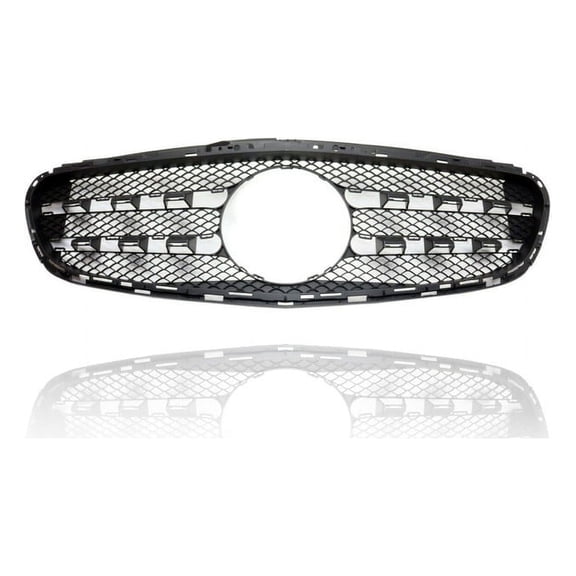 Grille - Compatible/Replacement for '14-15 Mercedes-Benz E-Hybrid, 14-16 Sedan, 14-16 Wagon With AMG Package, Without Front View Camera, With Emblem Provision - 2128851400