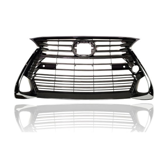Grille - Compatible/Replacement for '16-20 Lexus GS200T/300/350/450h Base - Chrome Frame Black Bar Insert With Sensor Hole, Emblem Provision - 5310130870