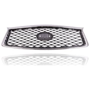Grille - Compatible/Replacement for 18-20 Infiniti Q50, 18-18 Hybrid - Dark Gray With Chrome Frame & Illuminated Emblem, Without Camera Hole, With Emblem Provision - 623106HH0A