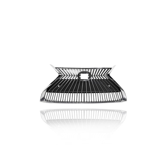 Grille - Compatible/Replacement for '19-22 Lexus ES250/300h/350 Base - Chrome Frame, Silver Line Insert Without Sensor Hole, Without Camera Hole, Emblem Provision - 5310106650