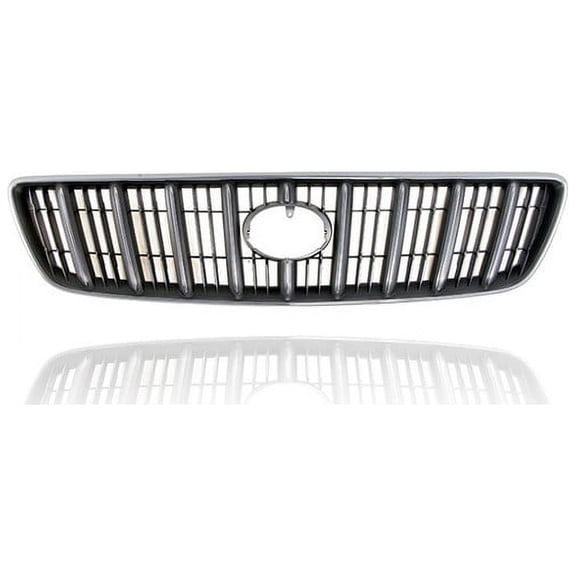 Grille - Compatible/Replacement for '01-03 Lexus RX300 - Chrome Frame Gray Insert, With Emblem Provision - 5311148020