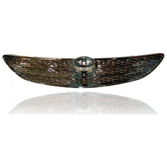 Grille - Compatible/Replacement for '02-04 Toyota Camry SE - Chrome Frame Black Wire Mesh Sport, With Emblem Provision - 53101AA030