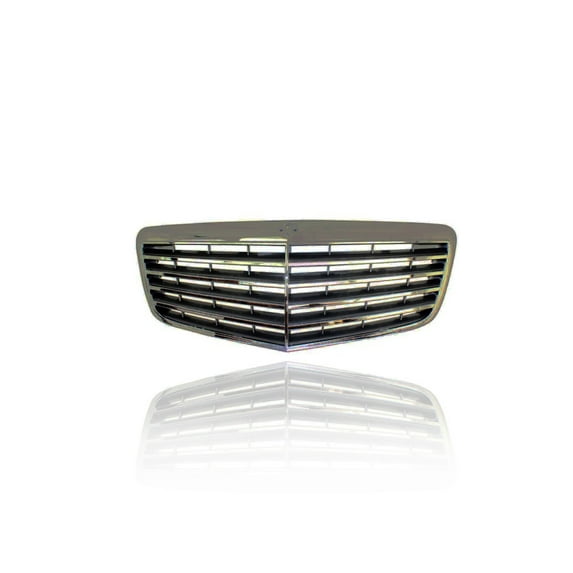 Grille - Compatible/Replacement for '07-09 Mercedes-Benz E-Class Sedan/Wagon Without Proximity Cruise Control - Chrome/Light Gray - 21188017837246