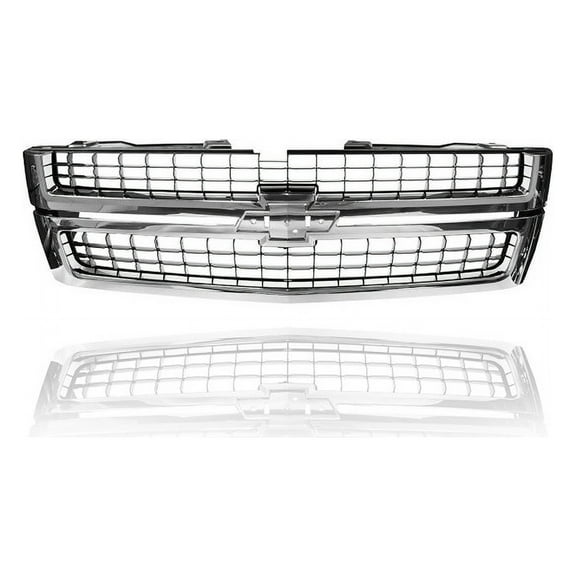 Grille - Compatible/Replacement for '07-10 Chevrolet Silverado 2500/3500 HD - Chrome Frame, Black Mesh, Emblem Provision - 25825521, CAPA