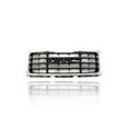 thumbnail image 1 of Grille - Compatible/Replacement for '07-10 GMC Sierra 2500/3500 - Chrome Frame Black Gray Insert, With Emblem Provision - 25825523, 1 of 2